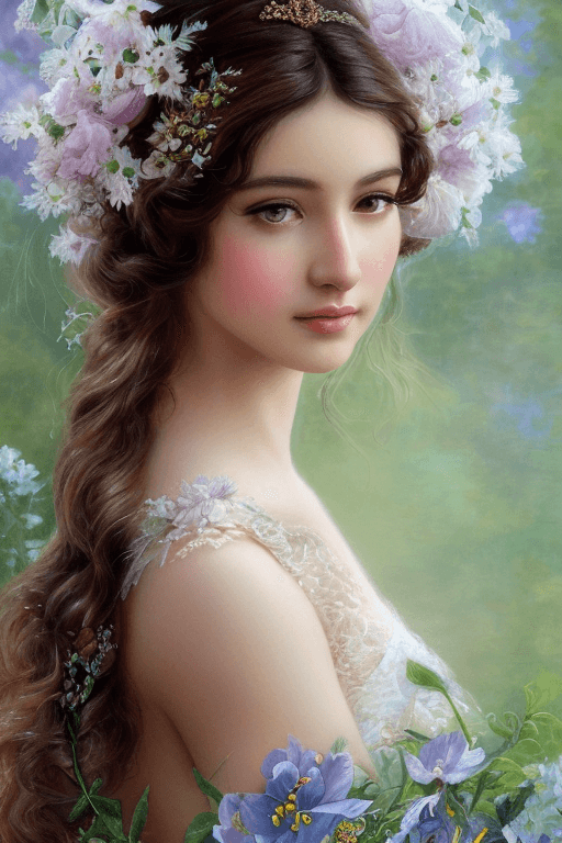 Playground AI로 생성한 그림(3) - 님프의 초상화