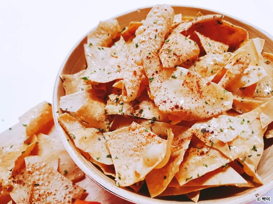 바삭하고 담백하게 구운 에어프라이어 요리 다이어트 허니버터두부칩 만들기