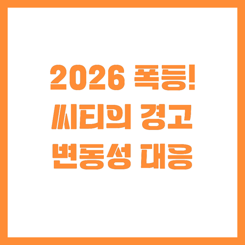 씨티가 예고한 2026년 미국 증시 ..