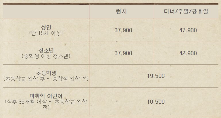빕스 샐러드바 가격