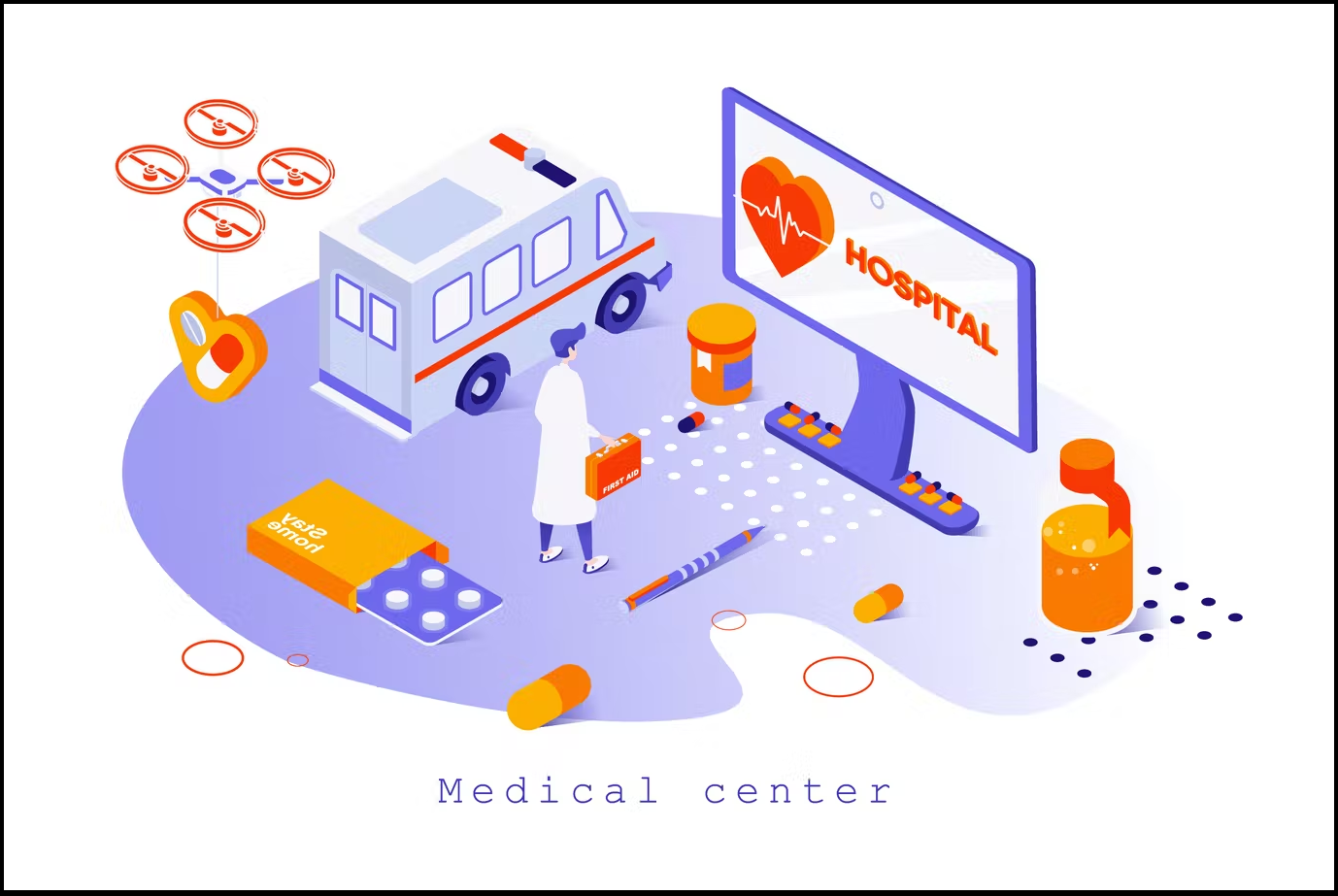 체리 혈관종의 치료를 위한 병원 방문을 알리는 그림