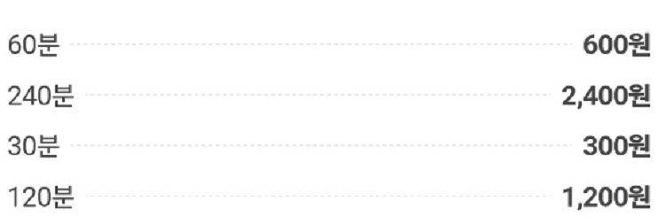 주차가격표