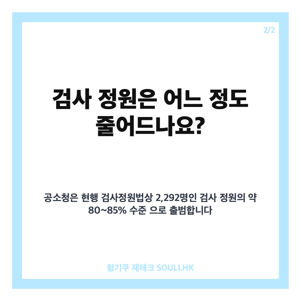 공소청 정원 축소, 검사 80~85% 출범과 수사인력 감축 핵심 정리 카드뉴스 3