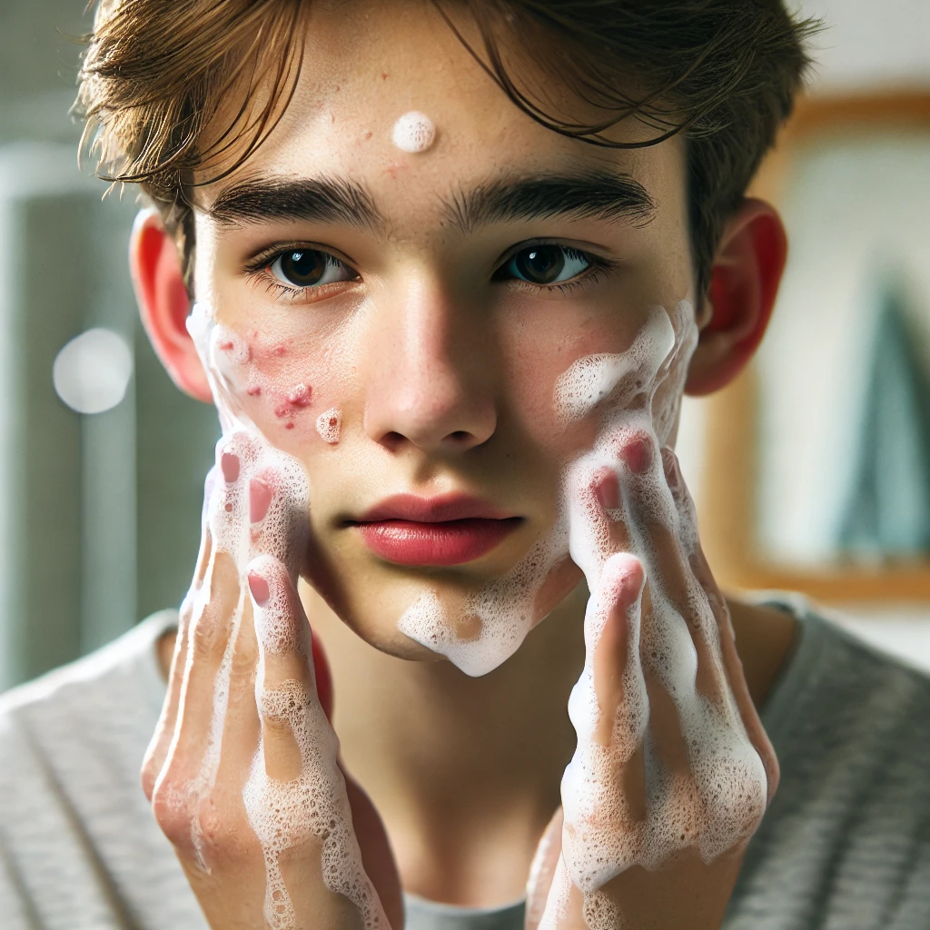 세안하는 10대 사진