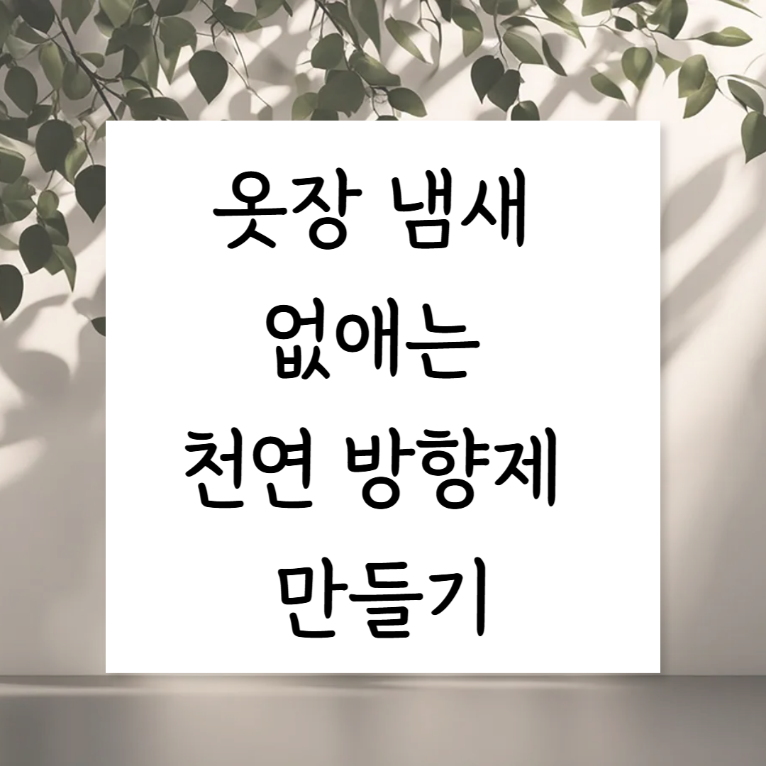 옷장 냄새 없애는 천연 방향제 만들기