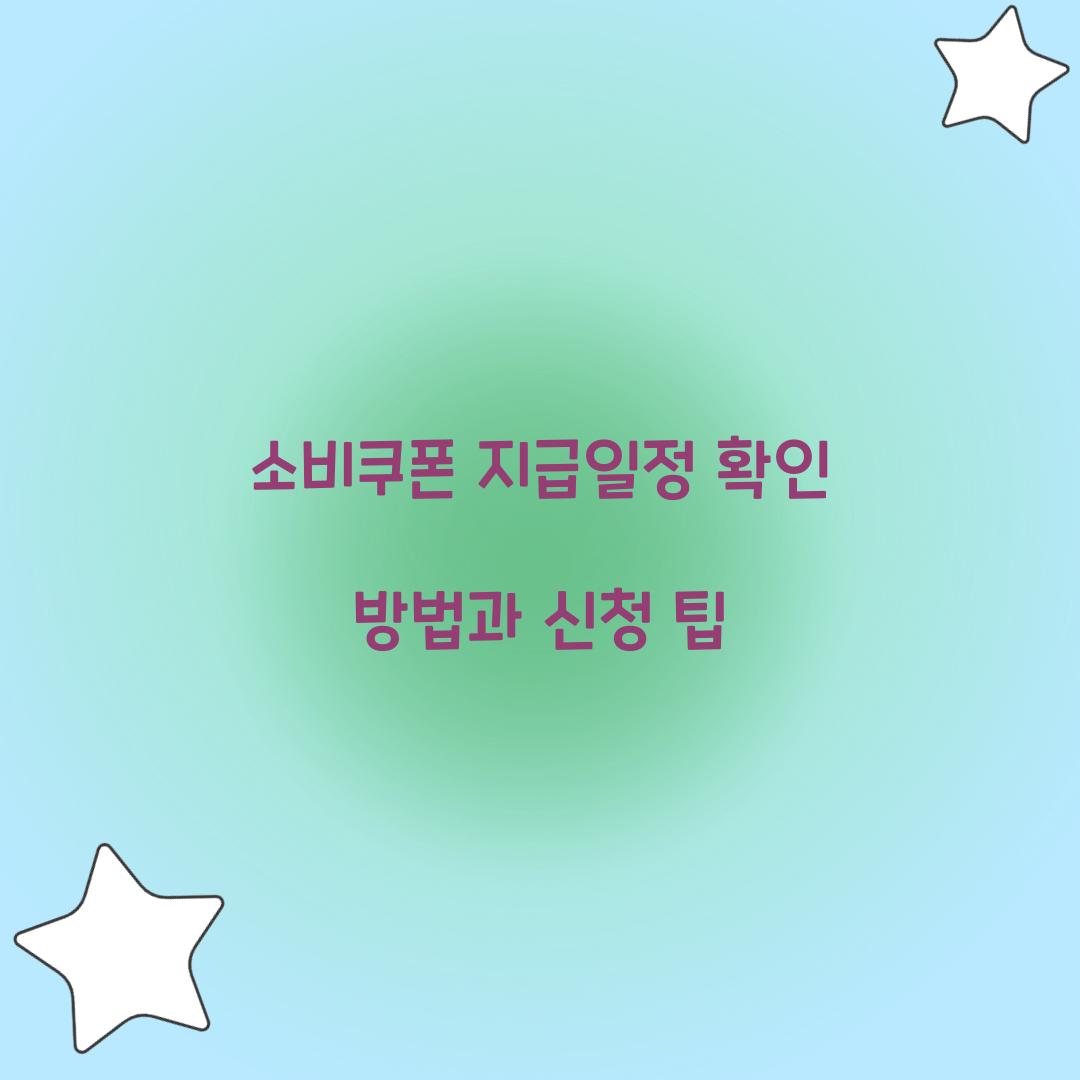소비쿠폰 지급일정