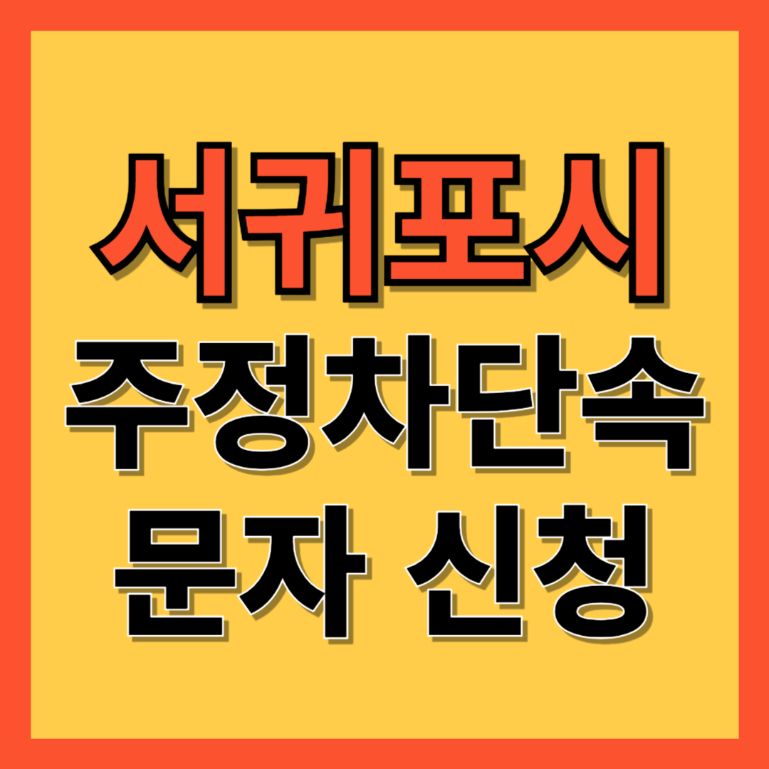 서귀포시 주정차 단속 알림 서비스 신청 방법 ❘ 불법주차 문자알림서비스