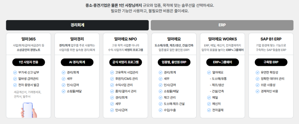아이퀘스트 제품 라인업 중 일부