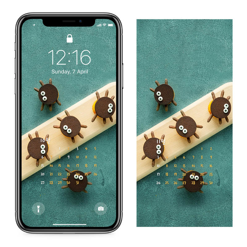 07 할로윈 쿠키 AB - 2024년10월 아이폰달력배경화면