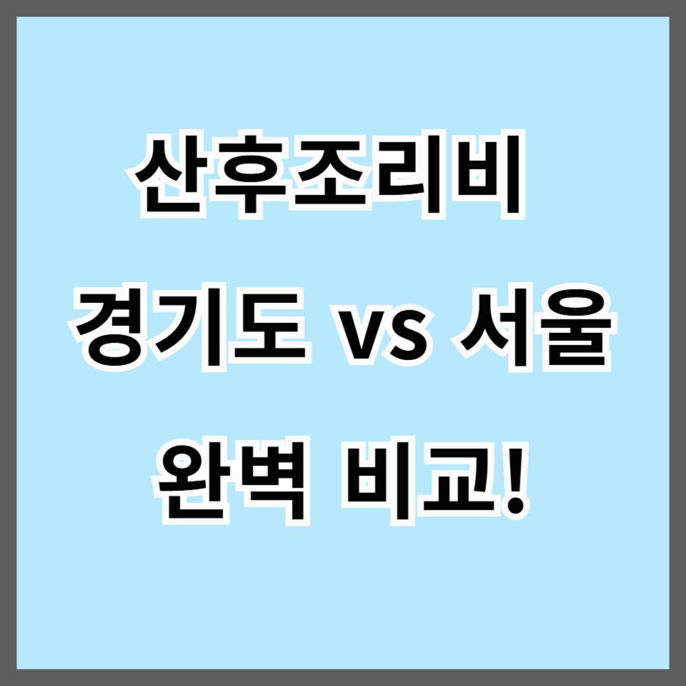 2025년 산후조리비 지원, 경기도 vs 서울시 완벽 비교! 어디가 더 좋을까?