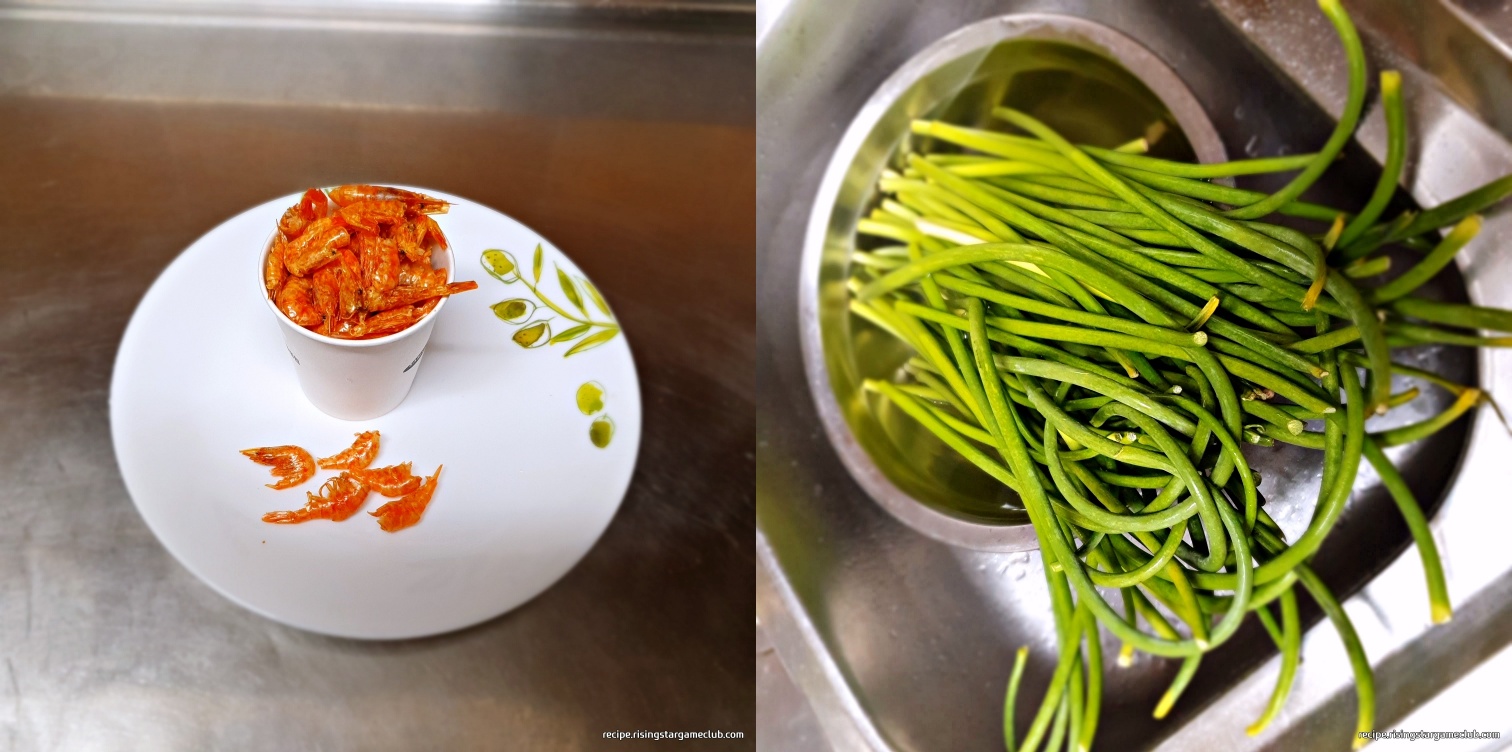 마늘종 새우 볶음 재료