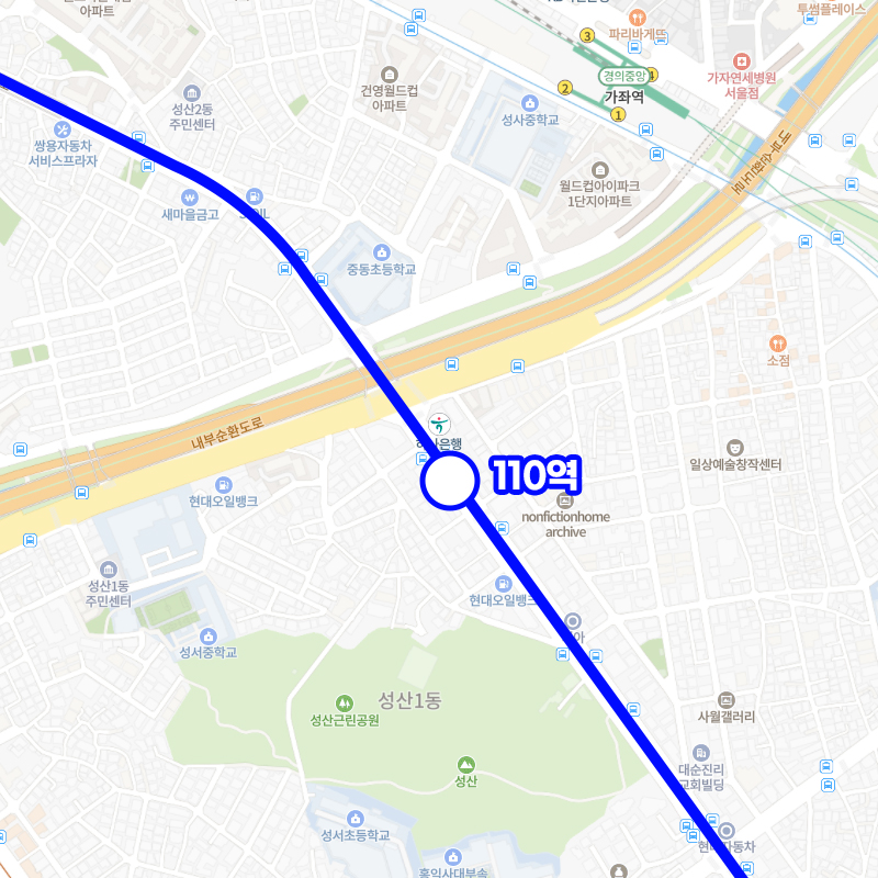 대장홍대선 노선도