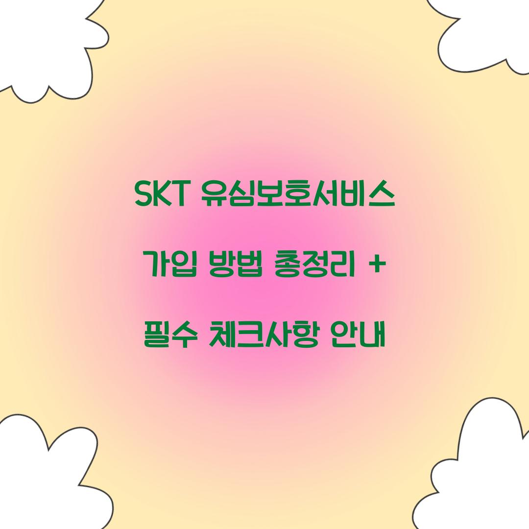 SKT 유심보호서비스 가입 방법 총정리