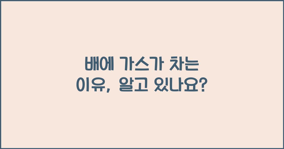배에 가스가 차는 이유