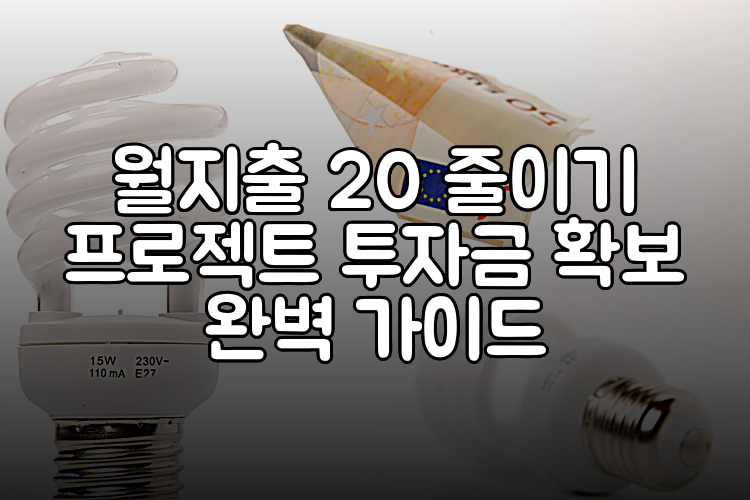월지출 20 줄이기 프로젝트 투자금 확보 완벽 가이드