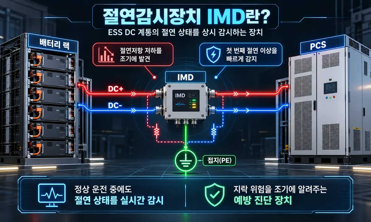ESS DC 계통의 절연 상태를 감시하는 IMD 구성