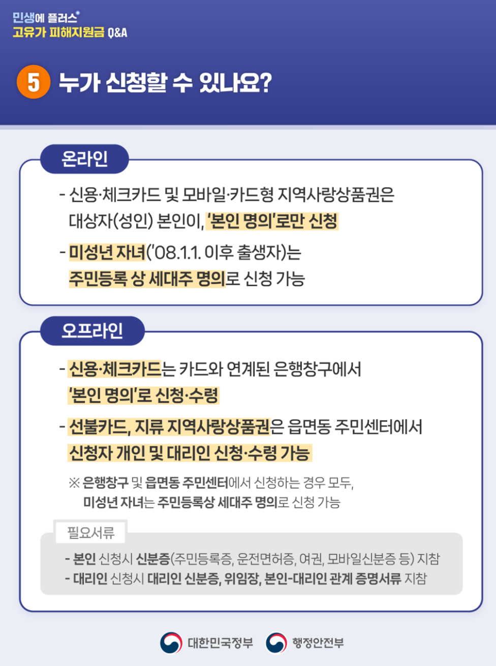 고유가 피해 지원금 신청방법 Q&amp;A