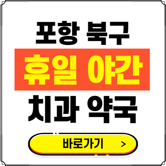 포항 북구 휴일 치과 병원 진료하는 곳 ❘ 365일 일요일 야간 주말 문여는 약국 찾기