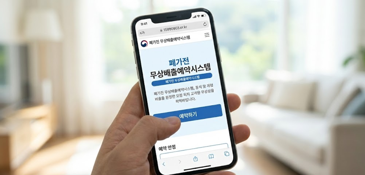 스마트폰으로 폐가전 수거 사이트에 접속해 예약