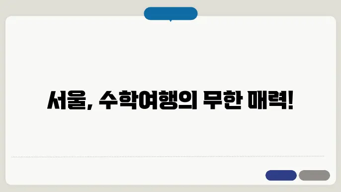 서울 수학여행 코스