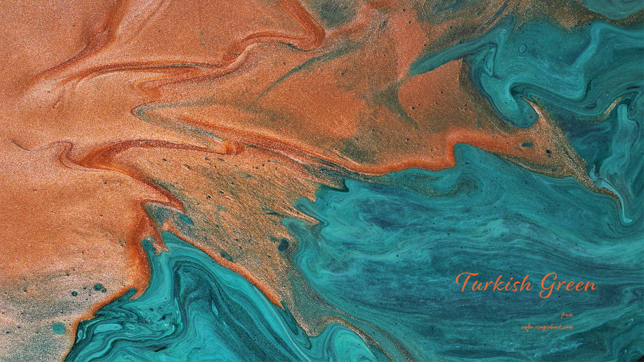 10 청녹색과 주황색 추상 C - Turkish Green 청록색배경화면