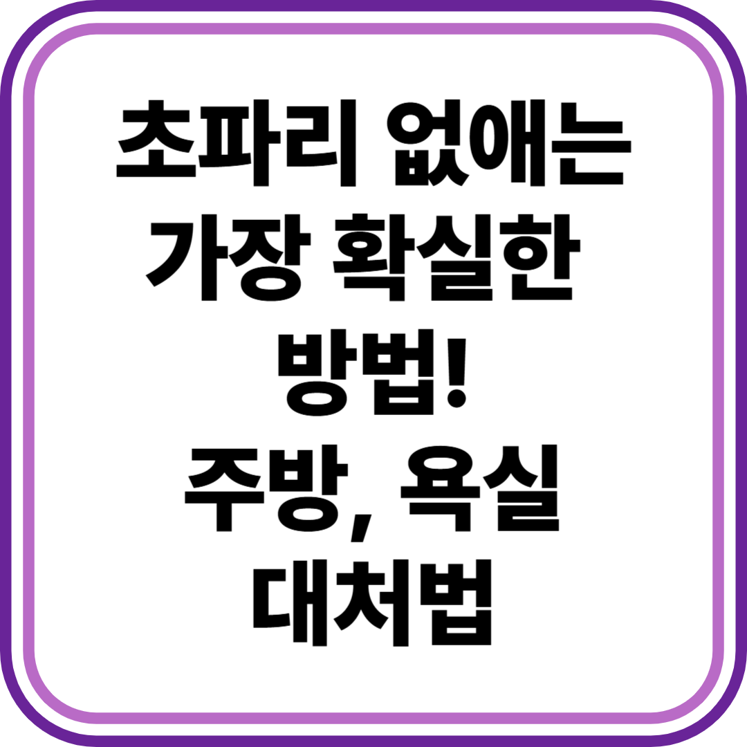 초파리 없애는 방법