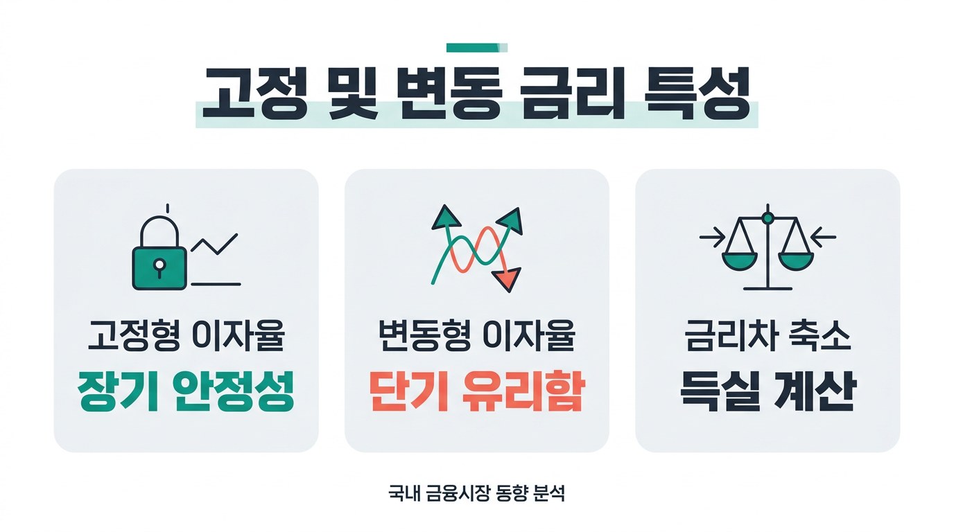 주택담보대출 갈아타기 고정 및 변동 금리 특성