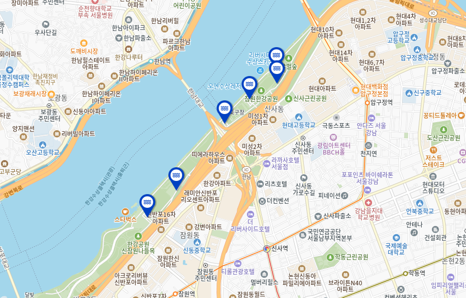 잠원 한강수영장 주차장