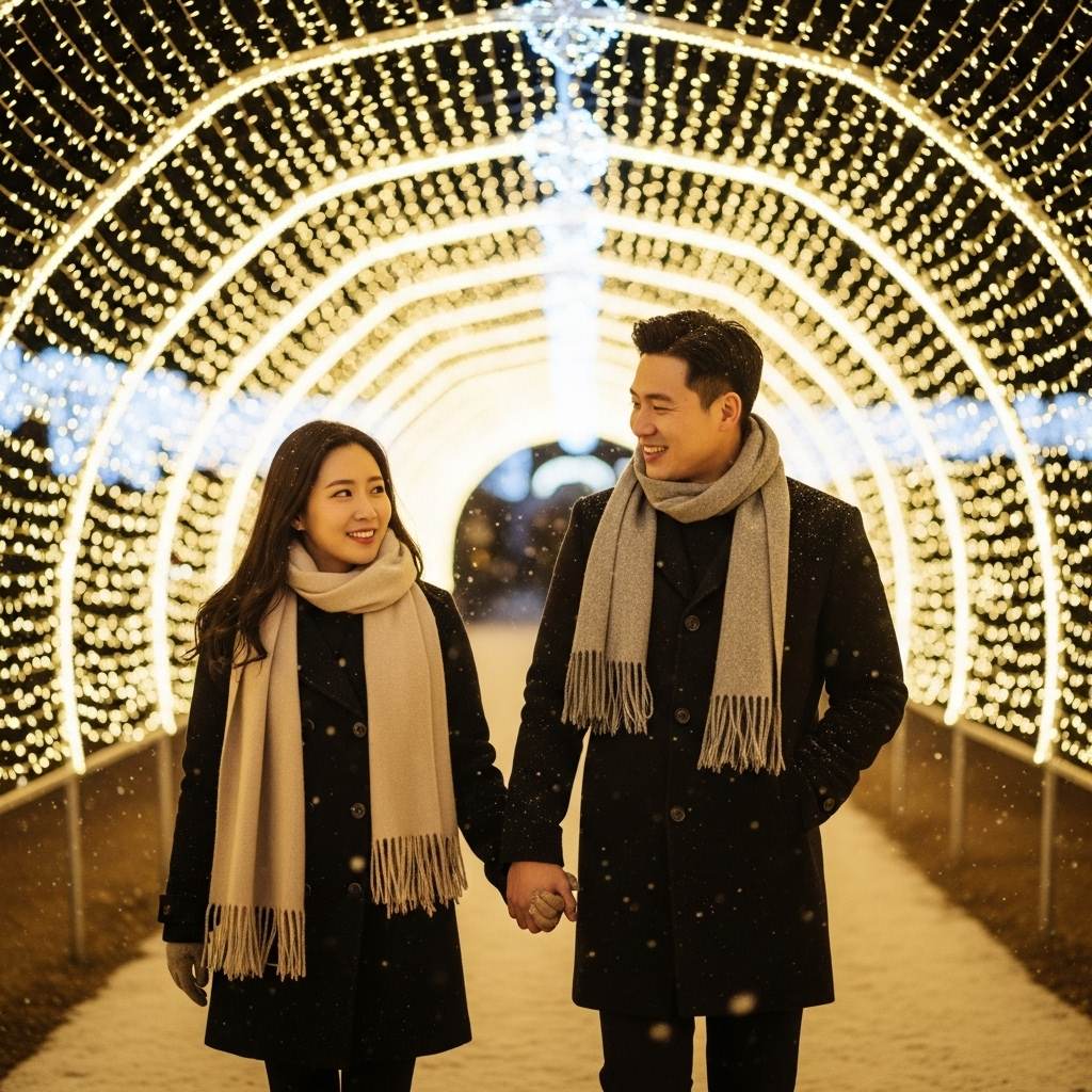 서울윈터페스타 동대문, 불빛터널을 걷고 있는 연인