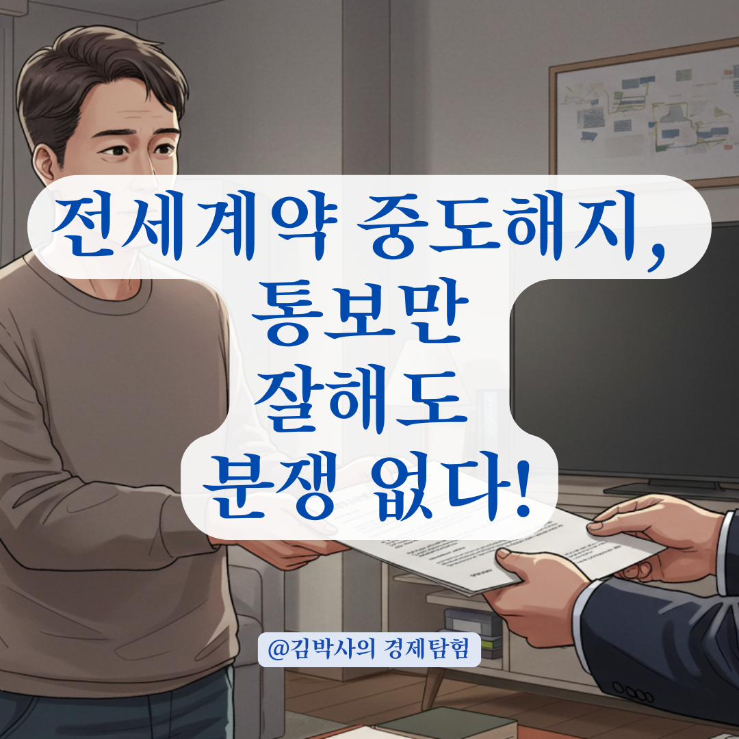 전세계약 중도해지, 통보만 잘해도 보증금 분쟁 피할 수 있습니다.