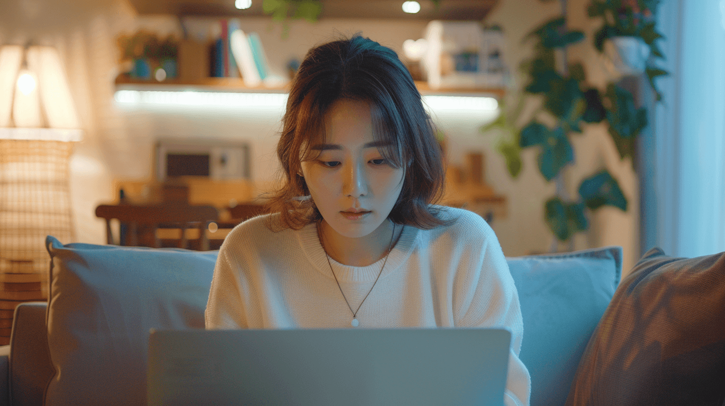 노트북에-집중하고-있는-여성