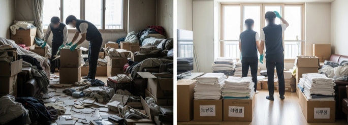 속초 고독사청소 후 정리중