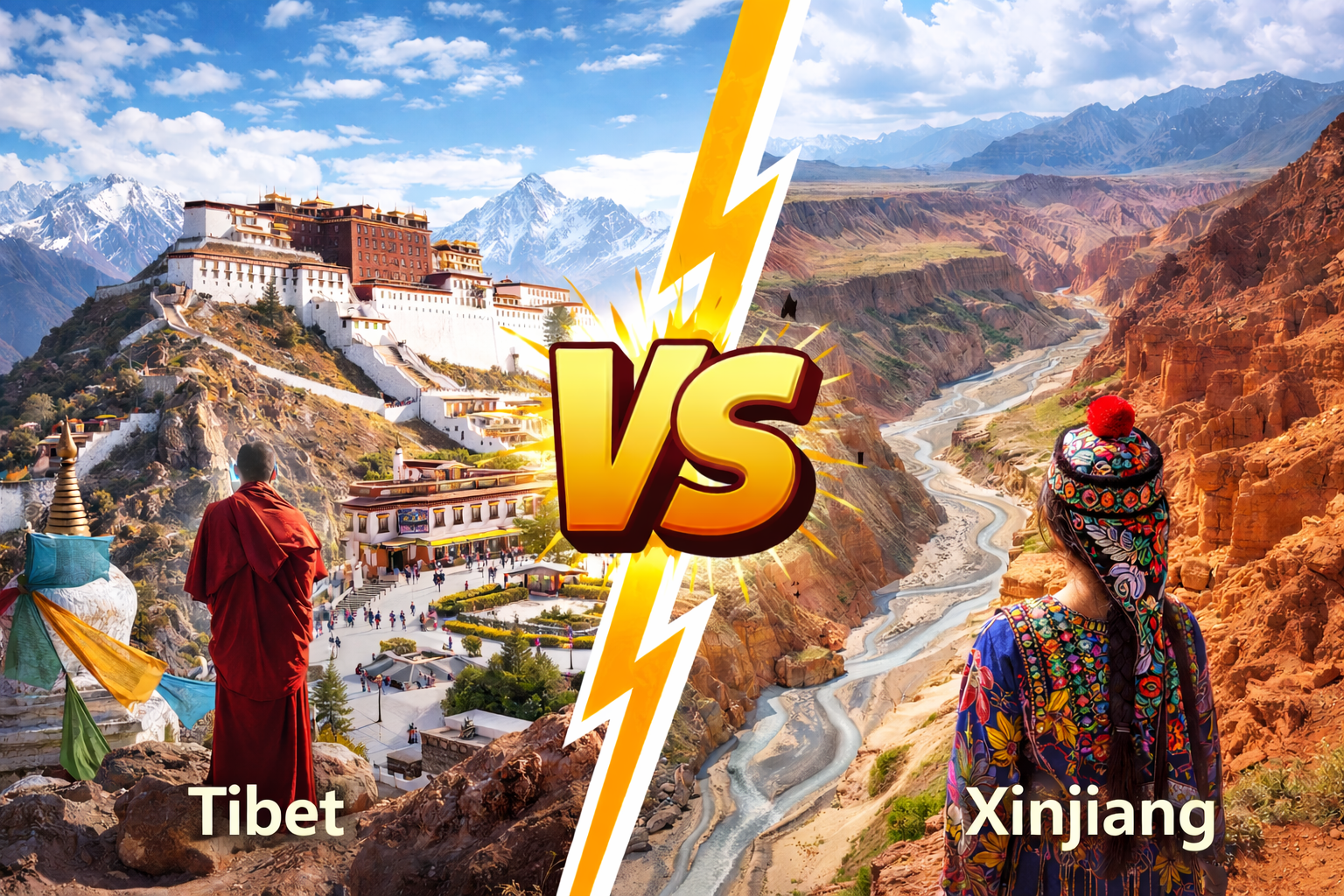 티베트 vs 신장 이색 여행지 비교 사진