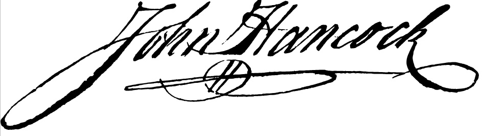 존 행콕의 서명(출처: 위키피디아)