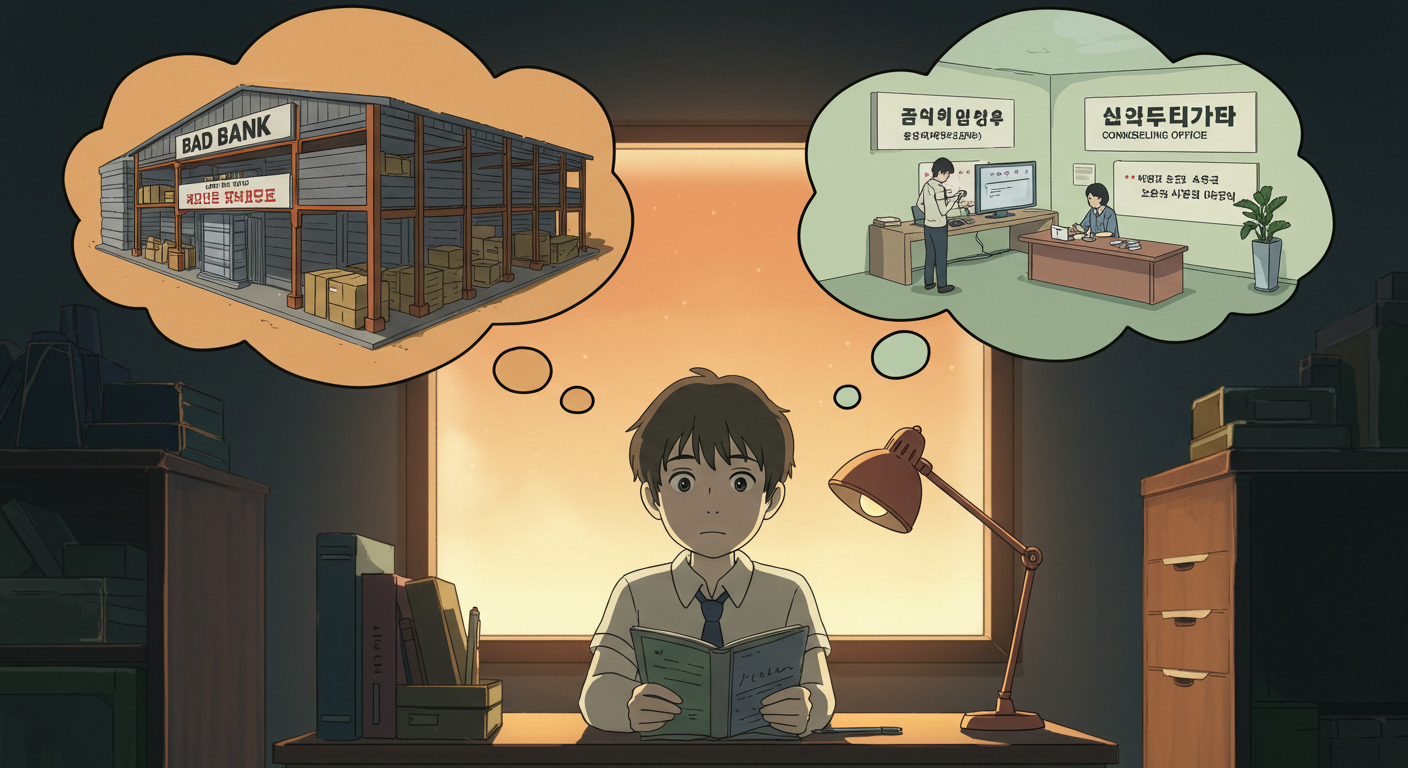 배드뱅크와 신복위 중 선택 고민 그림