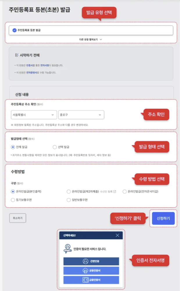 정부24 민원신청