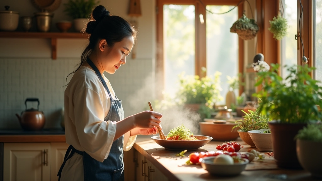 요리하는 갱년기여성