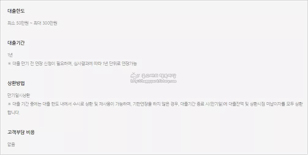 카카오뱅크 비상금대출 대출기간