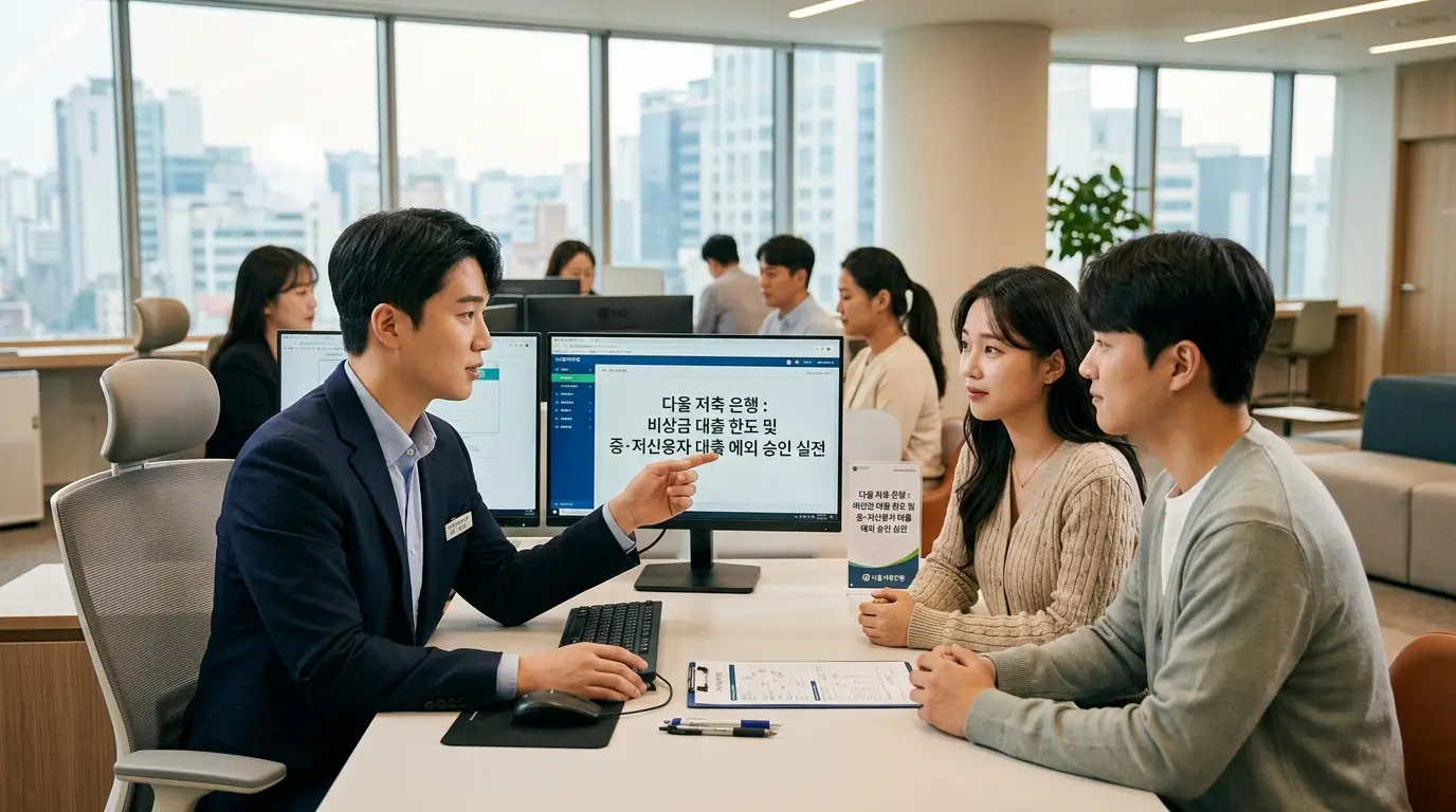 다올 저축 은행 비상금 대출 한도 및 중 저신용자 대출 예외 승인 실전