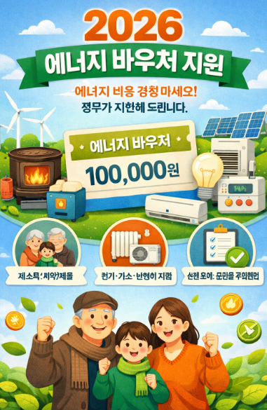2026 에너지 바우처 지급일 총정리! 신청 조건부터 사용 방법까지