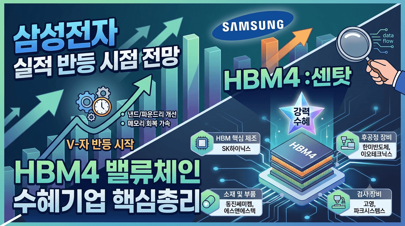 삼성전자 실적 반등 시점 전망과 HBM4 밸류체인 수혜 기업 핵심 총정리