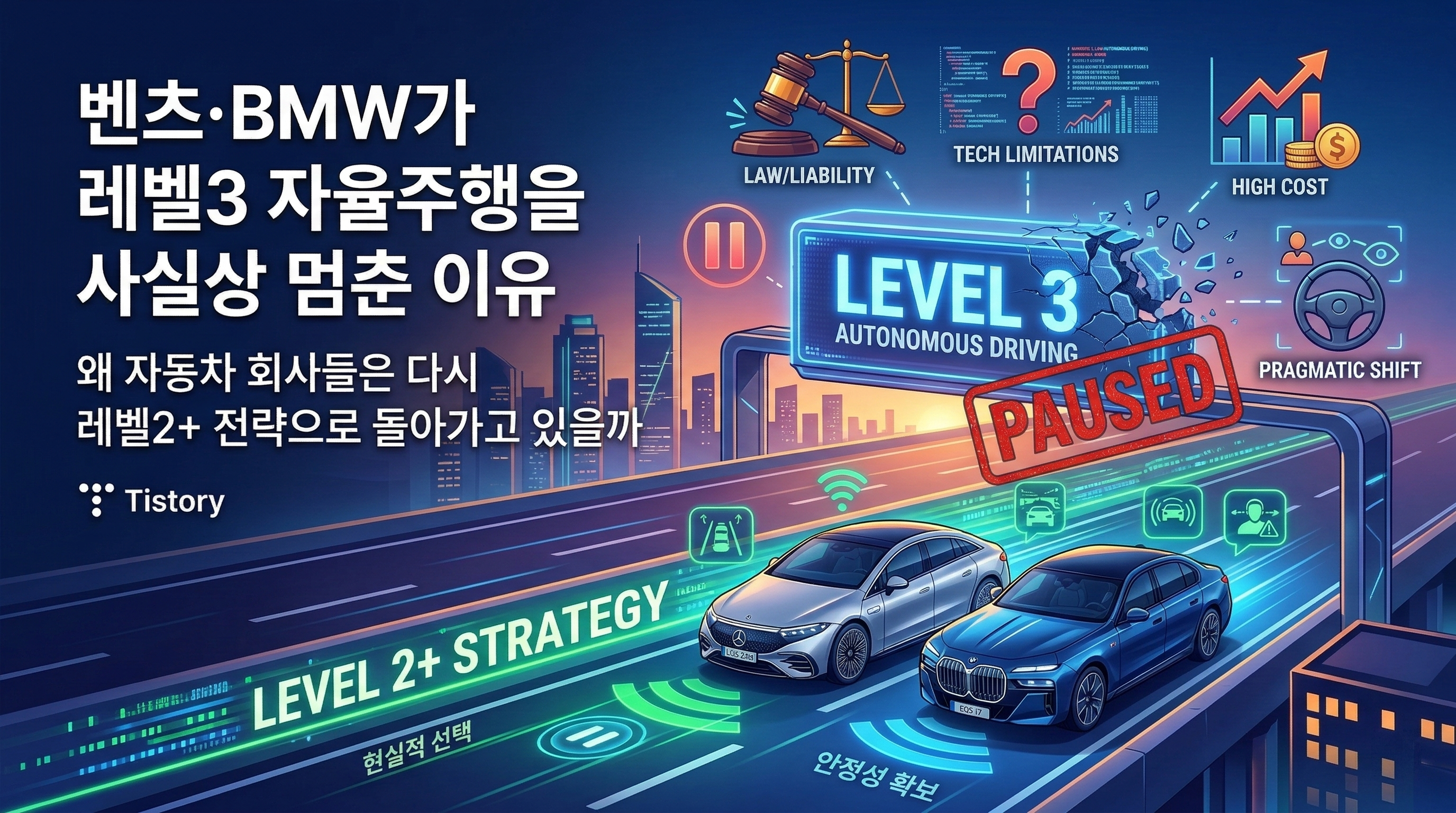 벤츠&middot;BMW가 레벨3 자율주행 개발을 멈춘 이유