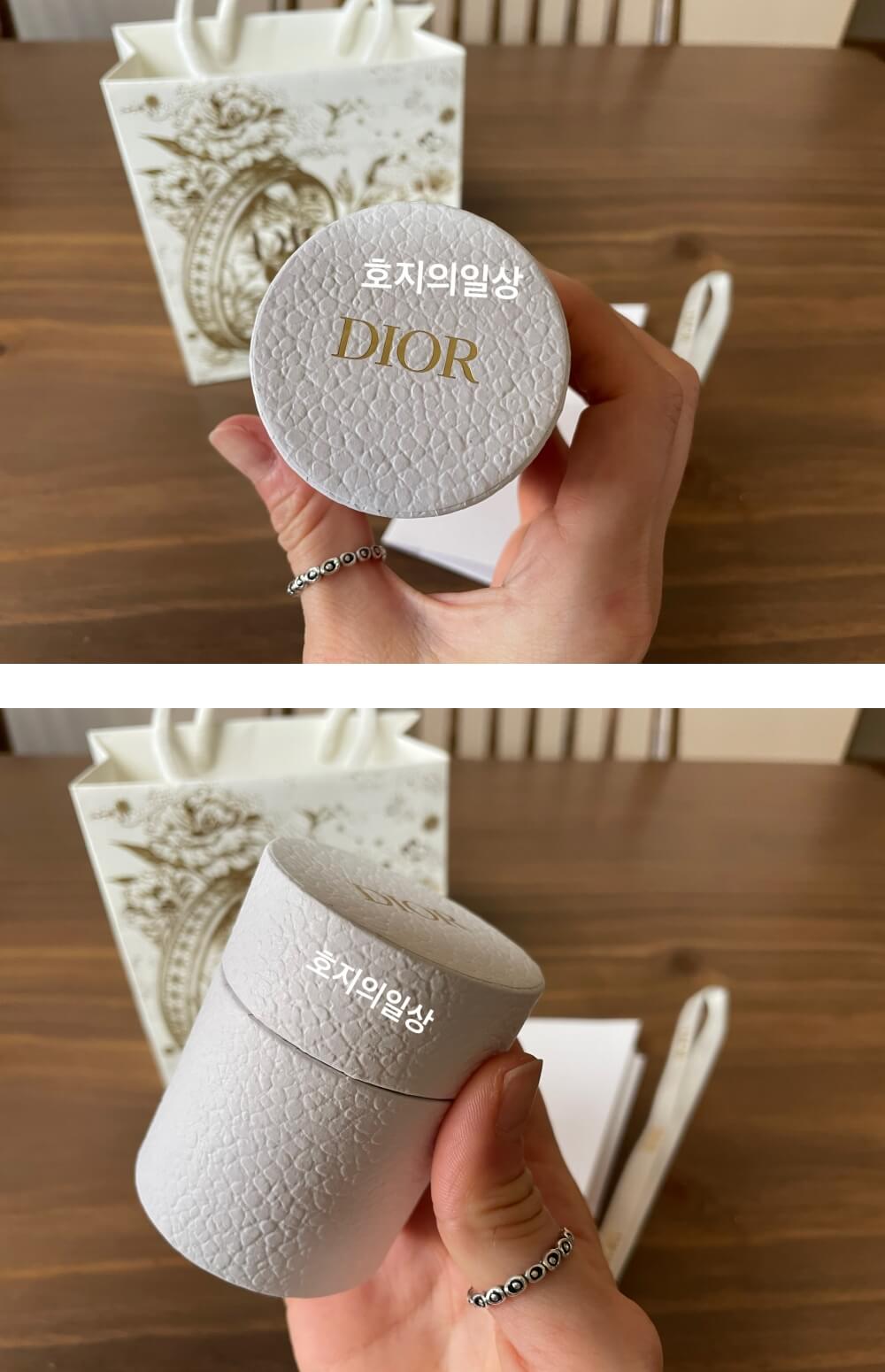 디올(DIOR) 화이트 스카프 케이스 근접 모습