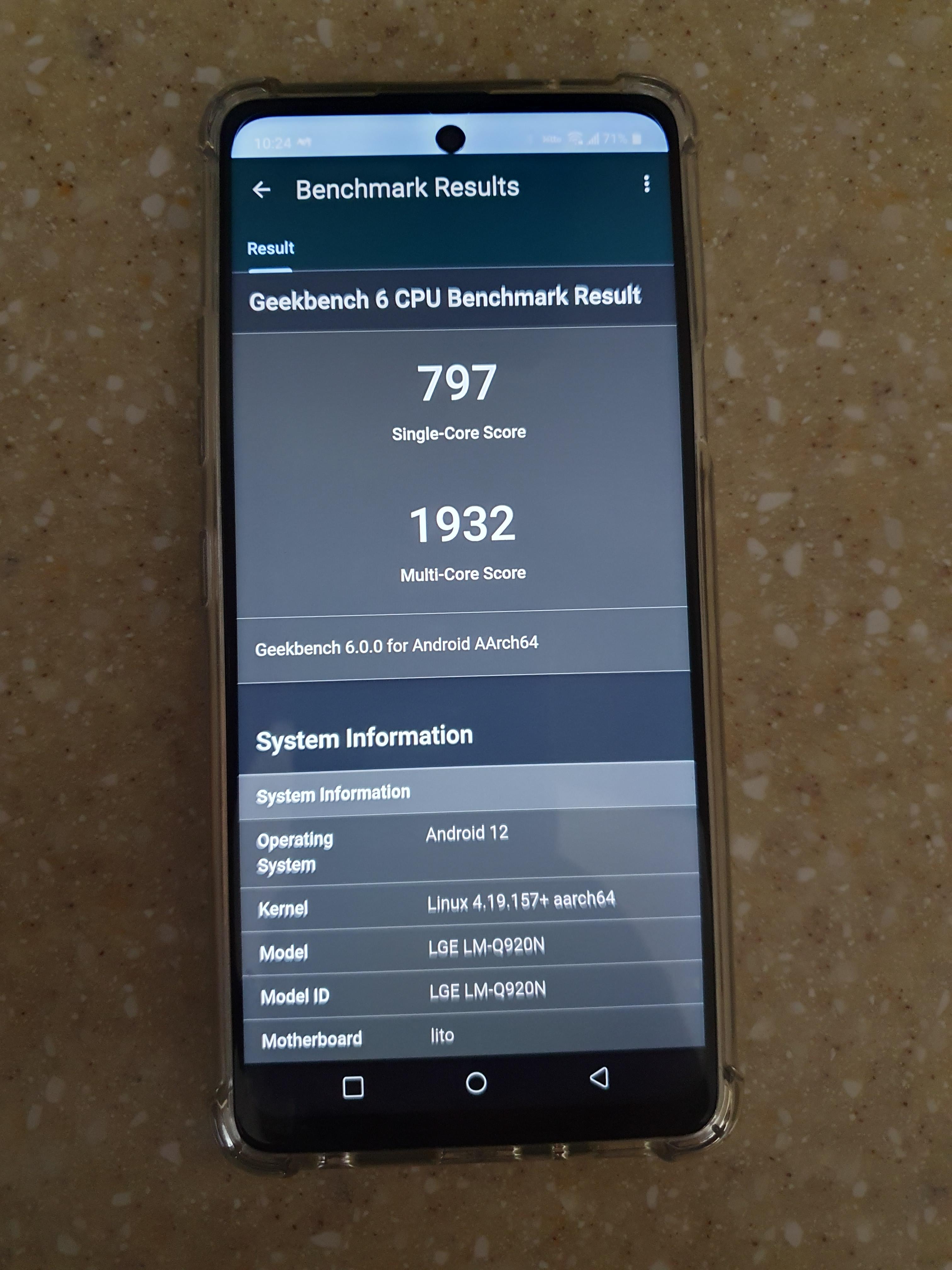 엘지 Q92 5g 긱벤치6 점수