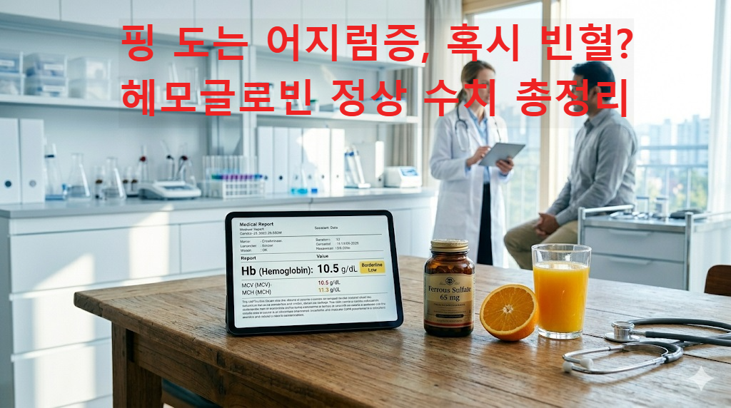 2026 빈혈 정상수치(헤모글로빈 Hb) 기준 및 어지럼증 완화를 위한 철분 관리 가이드 이미지