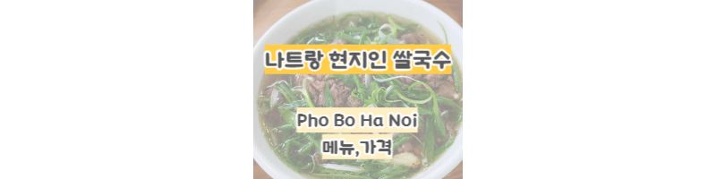 나트랑-현지인로컬-쌀국수-맛집,포보하노이-메뉴