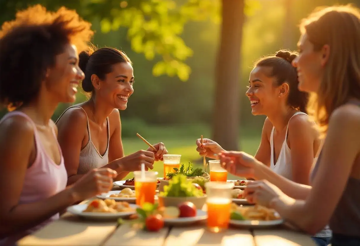 건강한 식단을 즐기는 사람들의 모습