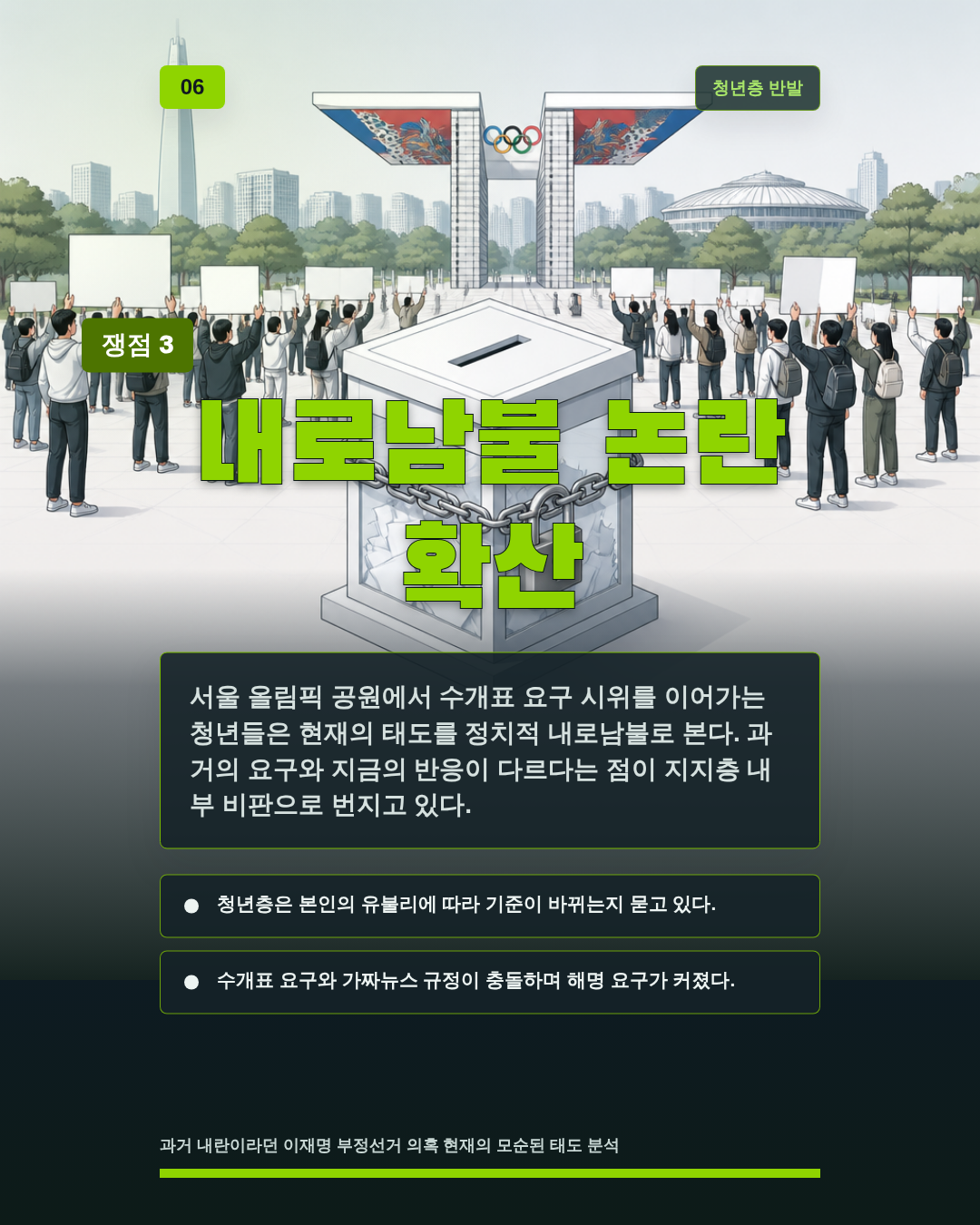 내로남불 논란 확산