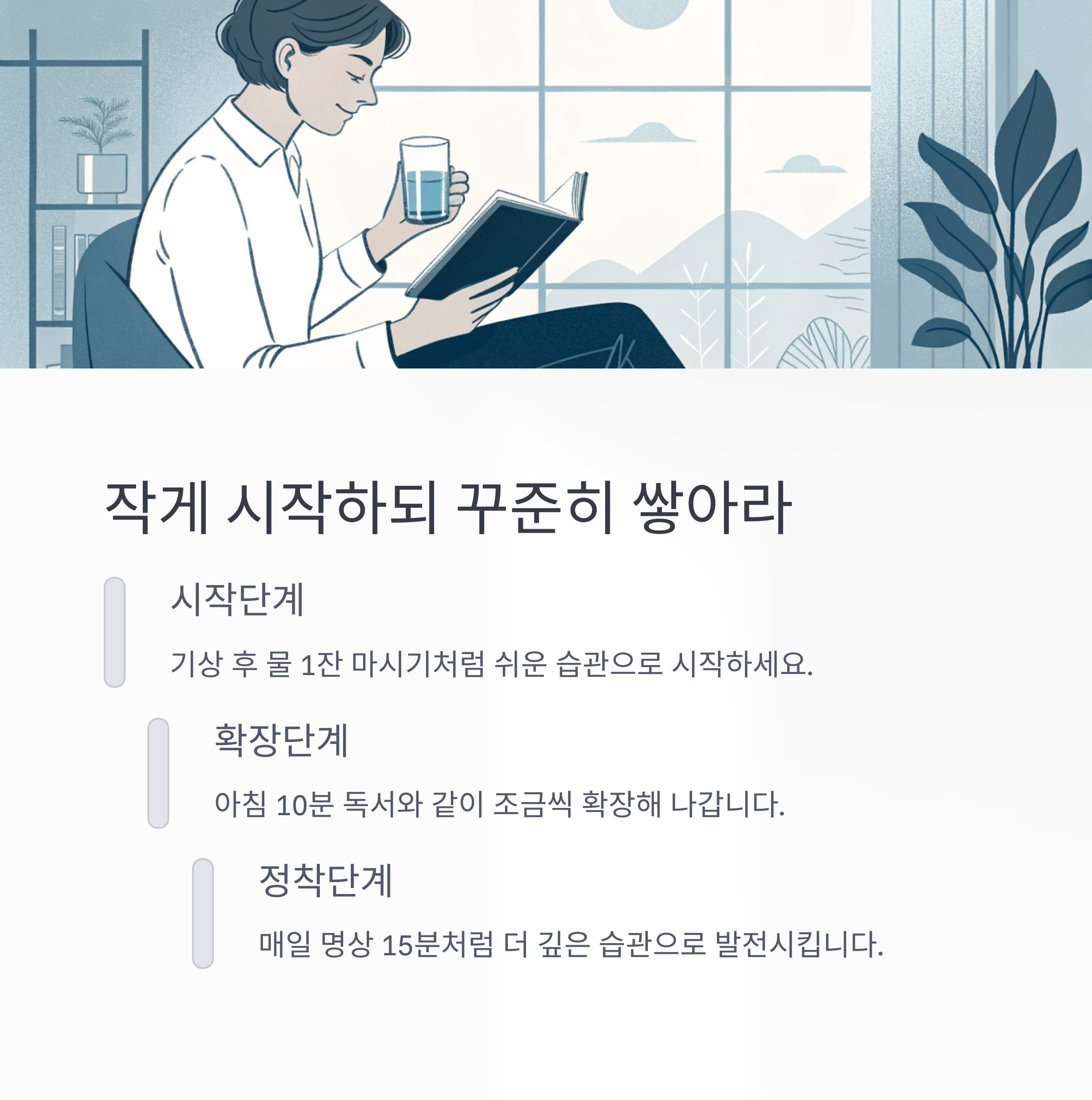 루틴은 작게 시작하되 꾸준히 쌓아라