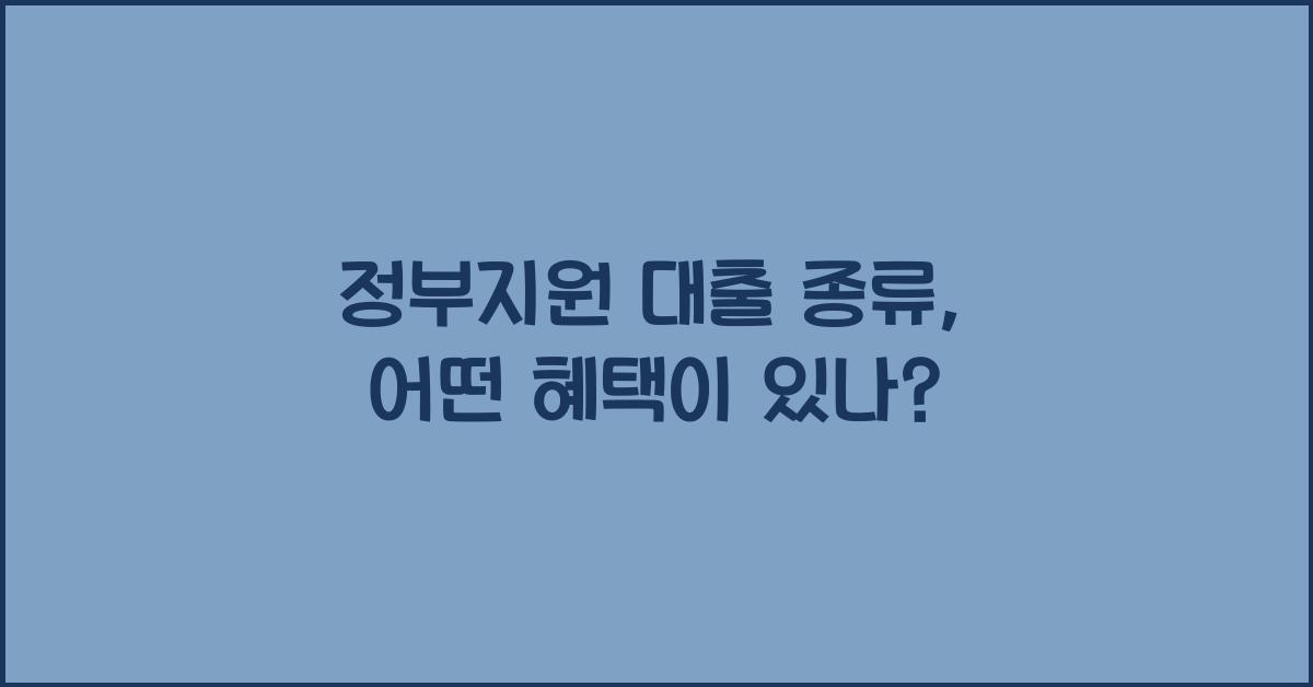 정부지원 대출 종류